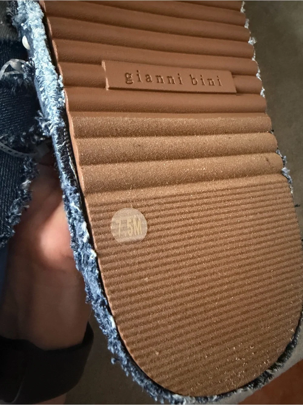 NWT Gianni Bini Omari Denim Patchwork Jewel and Pearl Embellished Platform Clogs